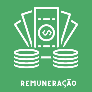 texto remuneração com figura na cor branca e fundo verde claro