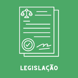 texto legislação com figura na cor branca e fundo verde claro